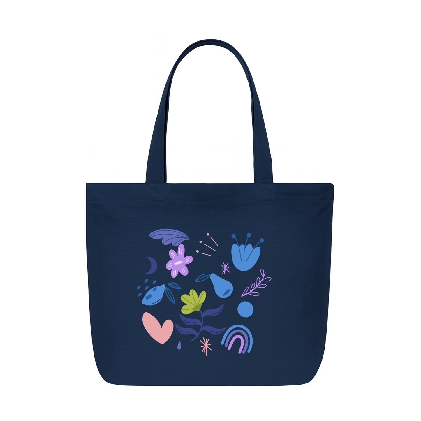 Tote Bag - Blue tote bag fruits elements design - Kasang