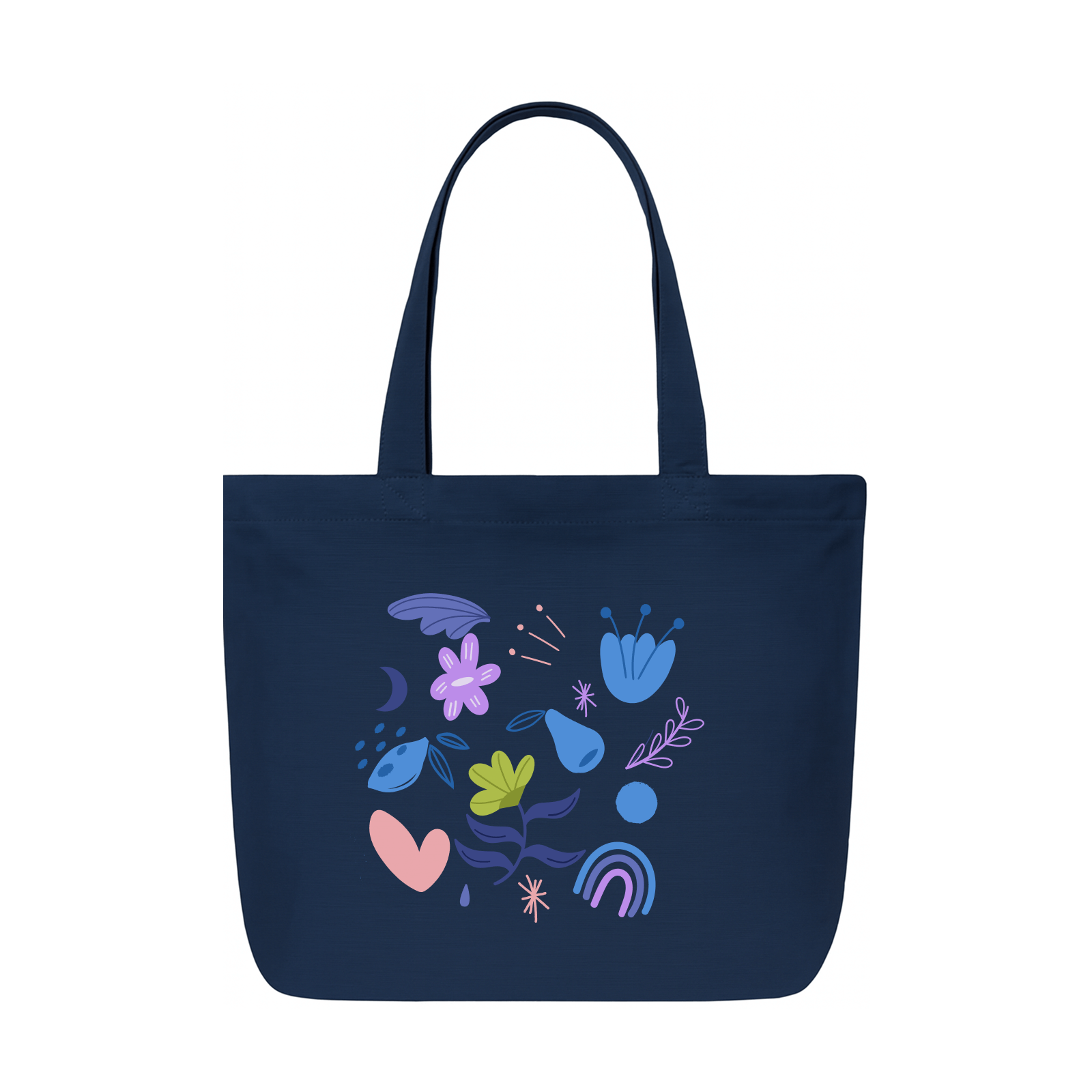 Tote Bag - Blue tote bag fruits elements design - Kasang