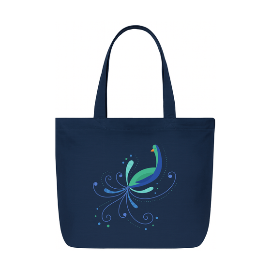 Tote Bag - Blue Tote bag Peacock design
