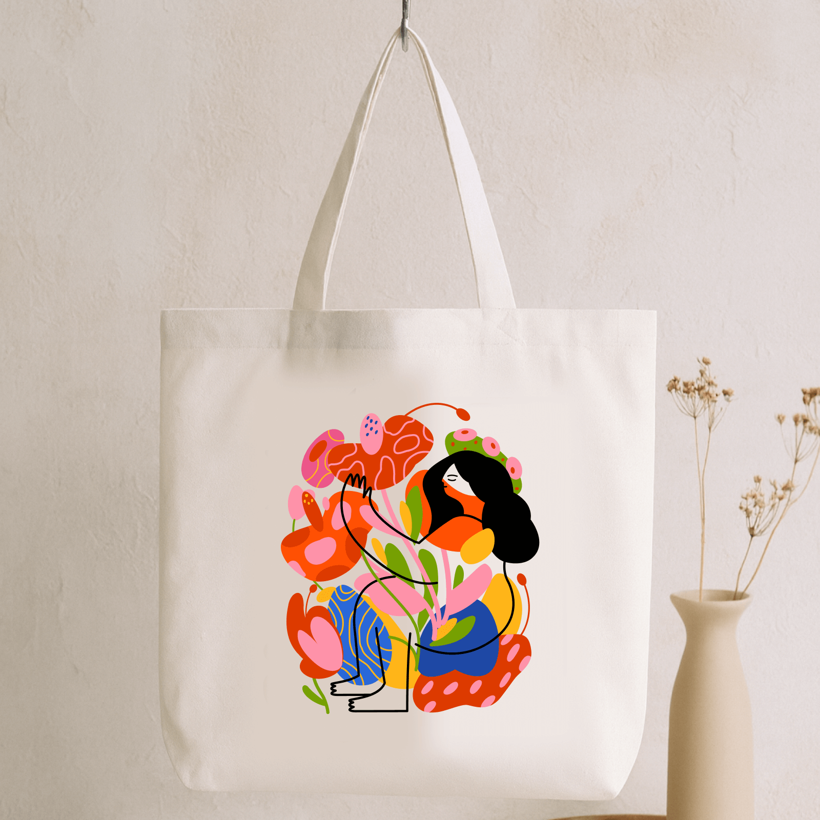 Tote Bag - Color bloom lady design - Kasang